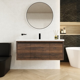 BNK 24/30/36/48 Inch Single Sink Bathroom Vanity with Soft Close Door ...