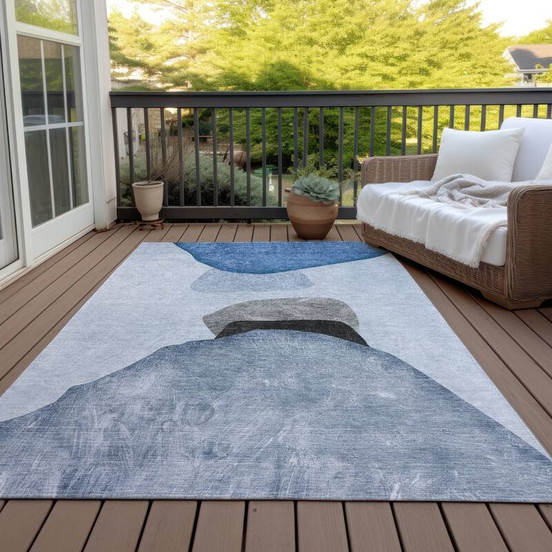Almira Artistic Abstract Weather Resistant Timeless Fusion Outdoor Rug