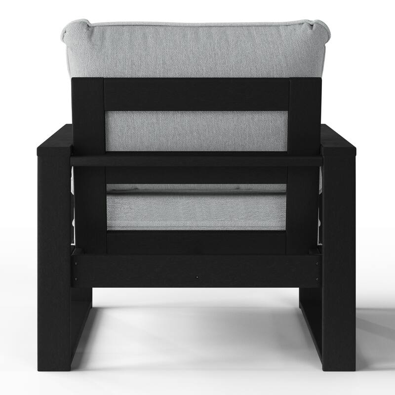 Polytrends Endless Patio Deep Seating Club Chair with Black Frame