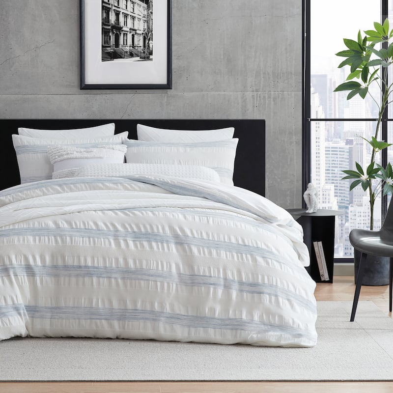 DKNY Waffle Stripe Comforter Set - Full - Queen