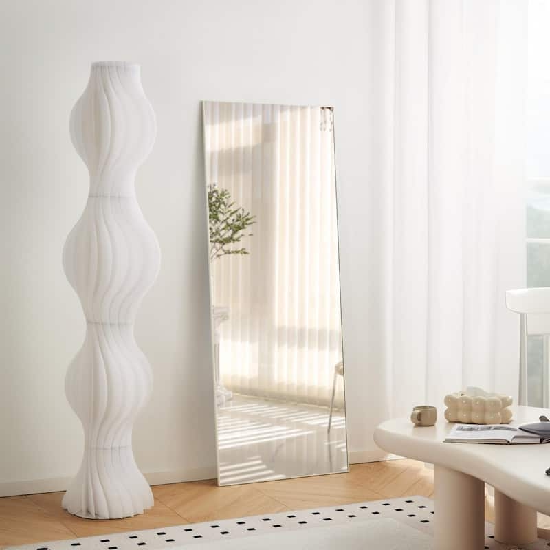 Full Length mirror white Aluminum Alloy Frame - White