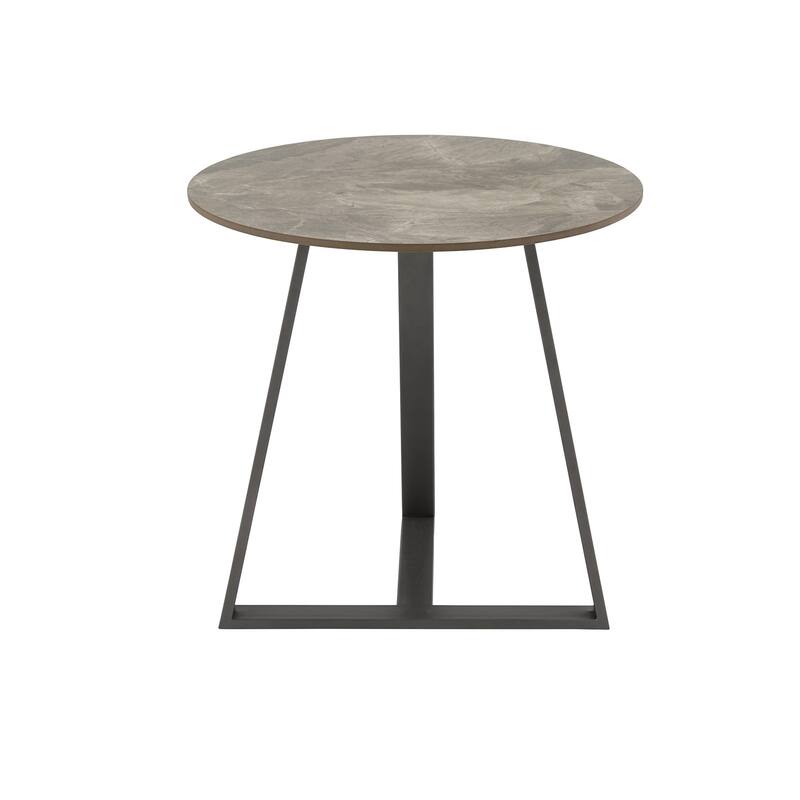Jurmala Glossy Sintered Stone with Grey Metal Base Tables by iNSPIRE Q Modern