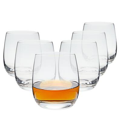 12oz Whiskey Glasses, Double Old Fashioned Glasses for Scotch, Bourbon, Cocktails (Set of 6 ...