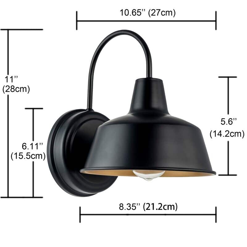1-Light Outdoor Barn Light With Dark Bronze finish - 8.35"x10.65"x11"