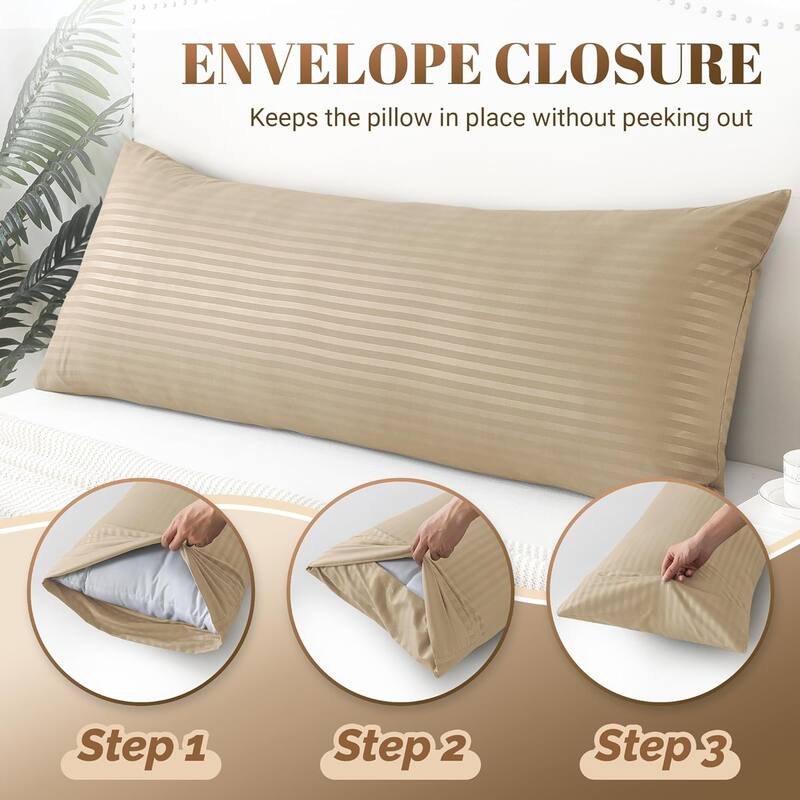 Full Body Pillow Insert with Pillowcase,Fluffy Long Bed Pillow for Adults with Washable Cover