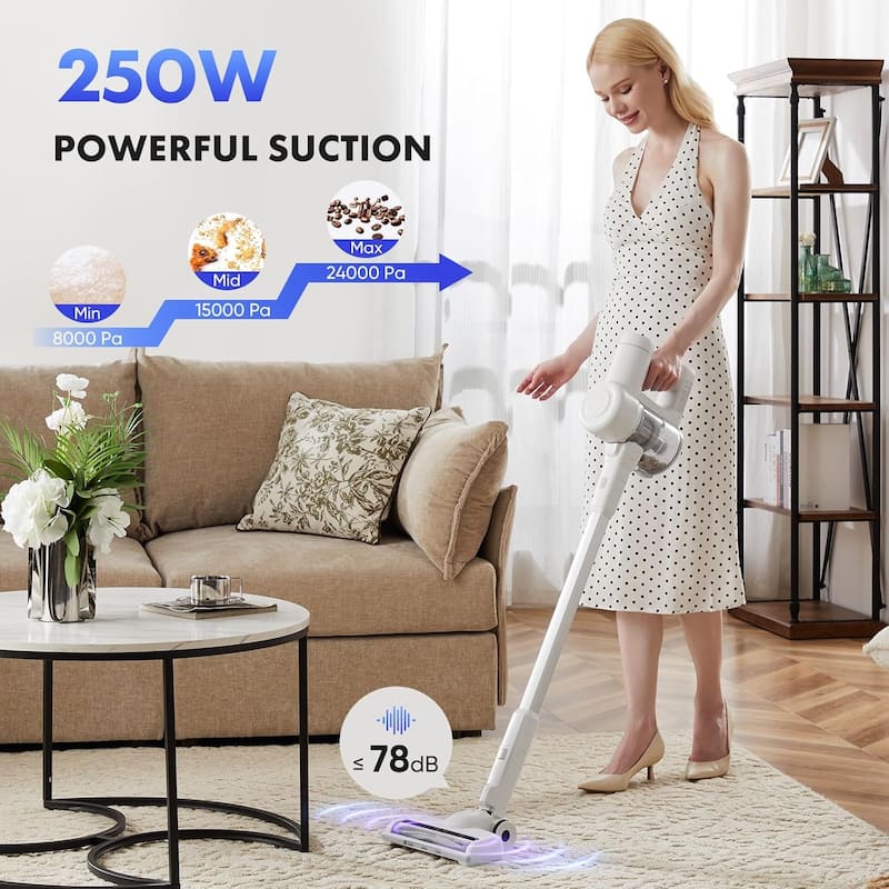 Cordless Stick Vacuum Cleaners for Home Rechargeable Lightweight for Hard Floor and Pet Hair Removal, Handheld Carpet Sweeper