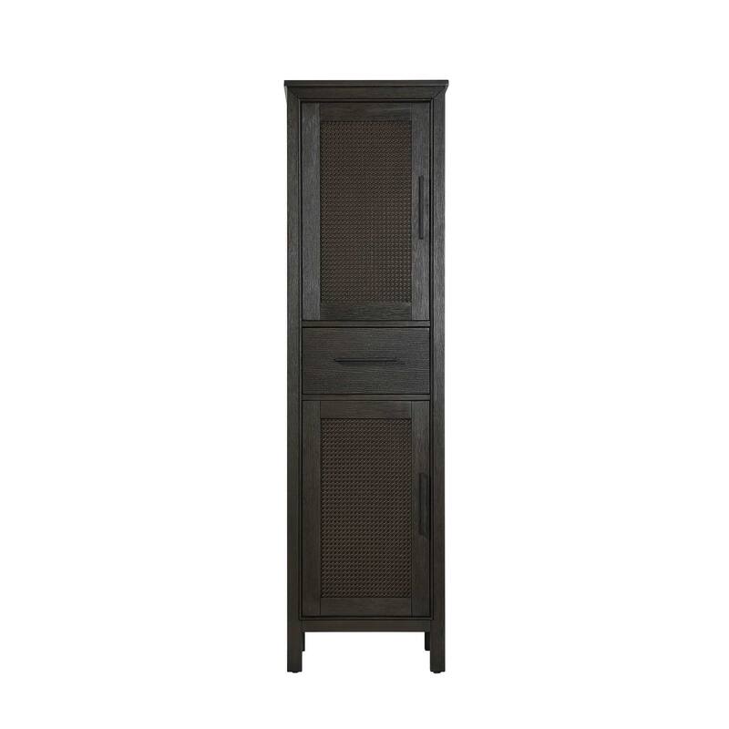 Winslow 16-28 Inch Bath Storage Cabinet - Chocolate Oak - 20"