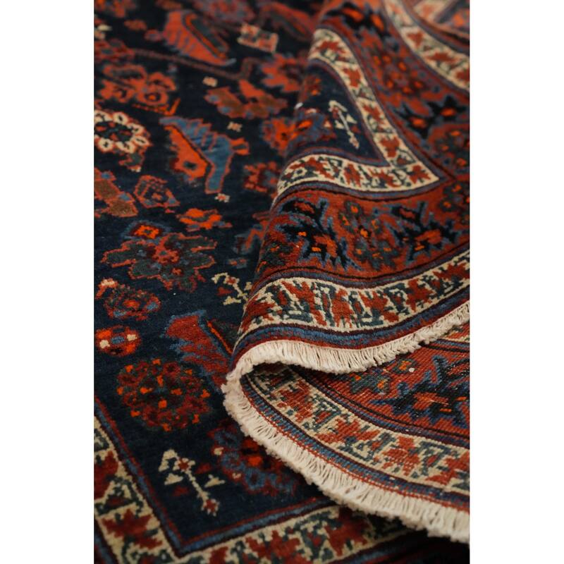 Hand Knotted Oriental 100% Kork Wool Carpet Traditional Tribal Navy Blue & Blues Bidjar Runner Rug - 18' 0'' X 3' 1''