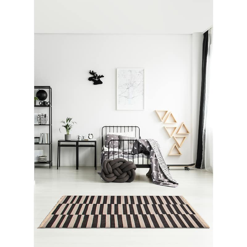 Ankara FW Grey, Grey Kilim 4'11" x 8'0" - 4'11 x 8'0