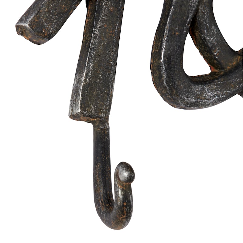 Black Iron Industrial Wall Hook 11 x 12 x 2 - 12 x 2 x 11