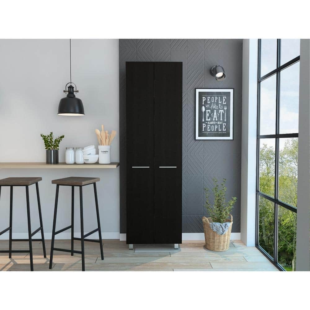 Baleare 23-inch Wide Pantry Cabinet with 5 Interior Shelves and 4 Legs - N/A