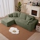preview thumbnail 20 of 48, 102.76" Corduroy Cloudy L Shaped Sofa with Headrests