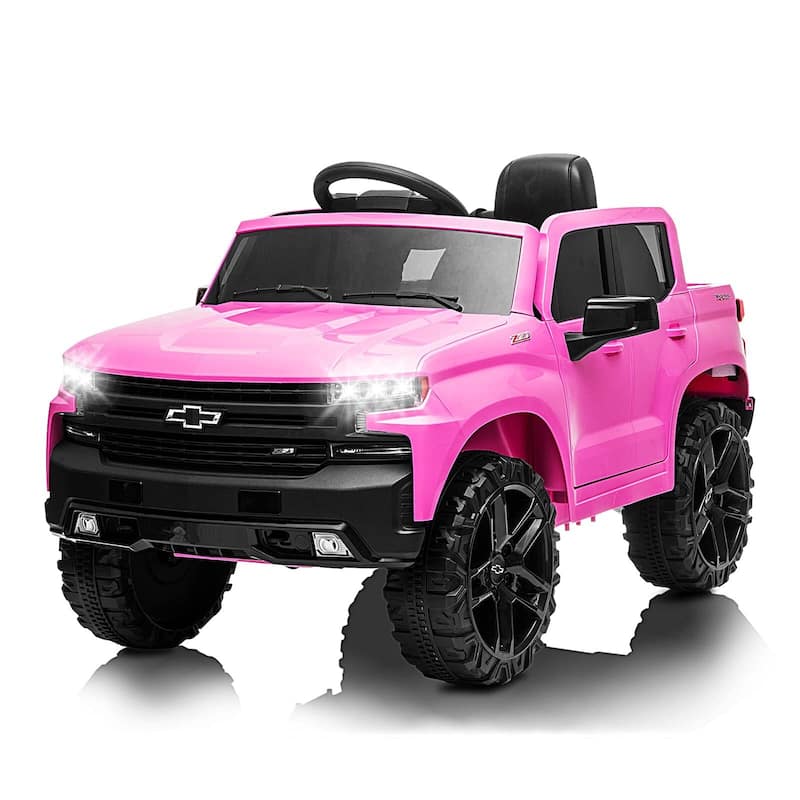 Battery Powered Licensed Chevrolet Silverado GMC Kids Ride On Truck - Pink