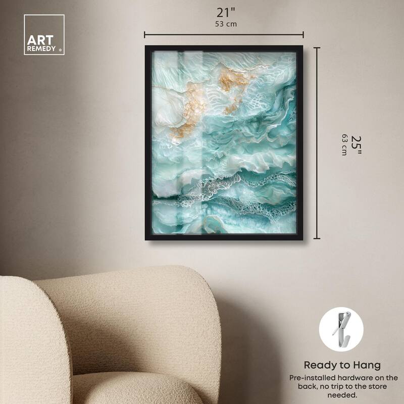 Teal Tiered Turbulence Shadowbox by Art Remedy
