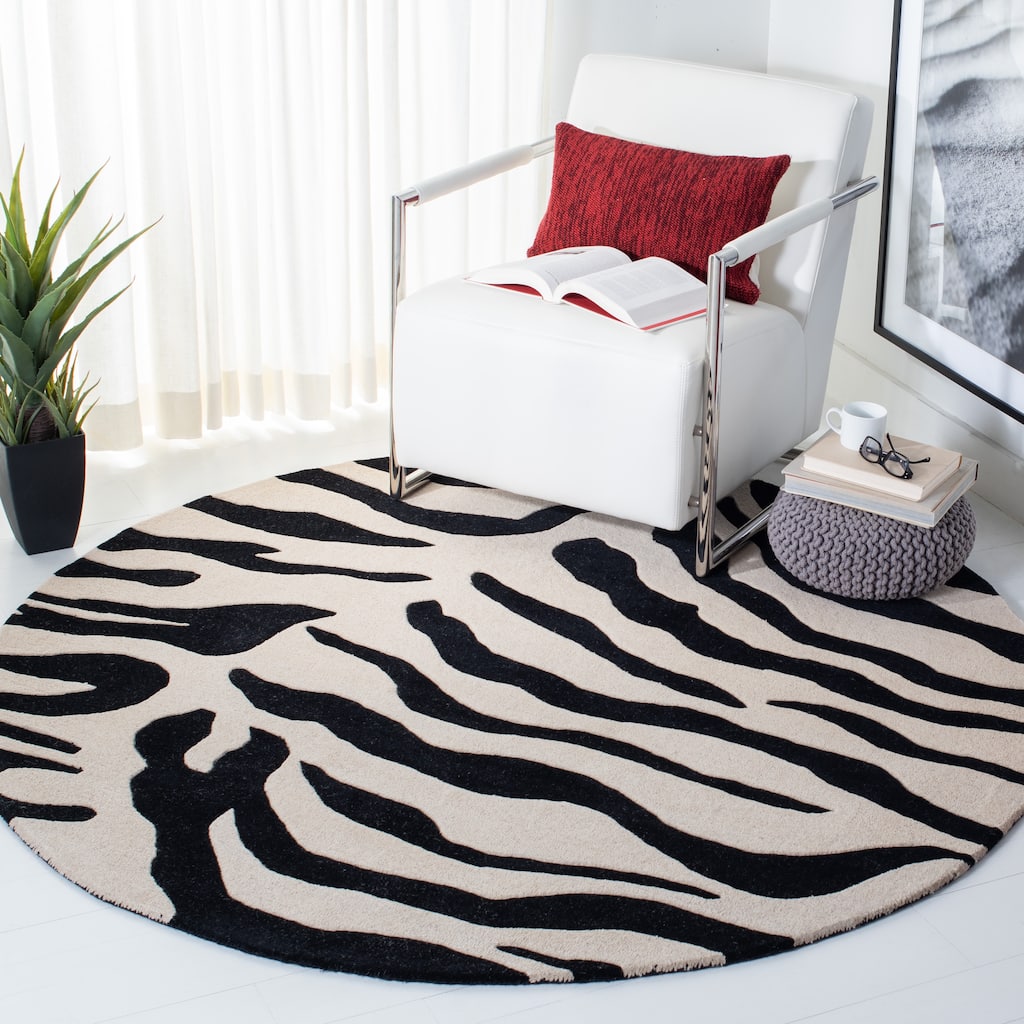 SAFAVIEH Handmade Soho Zejnije Zebra N.Z. Wool Rug