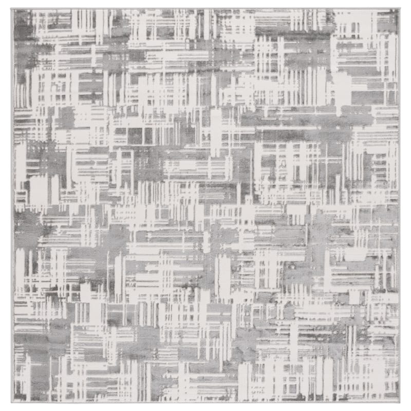 SAFAVIEH Saylor Ondina Modern Contemporary Rug - 6'3" Square - Ivory/Dark Grey