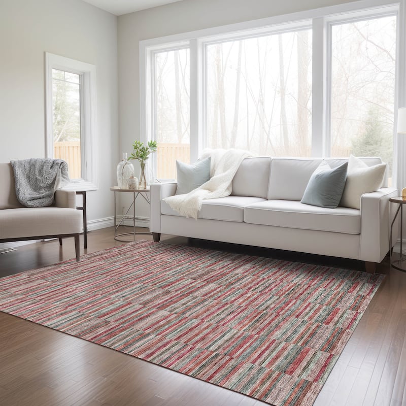 Machine Washable Indoor/ Outdoor Chantille Contemporary Geo Rug