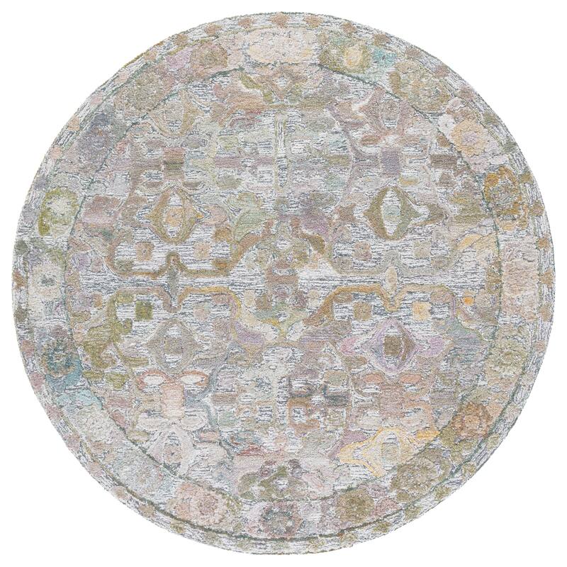 SAFAVIEH Handmade Marquee Diloram Rug - Green/Ivory - 6' Round