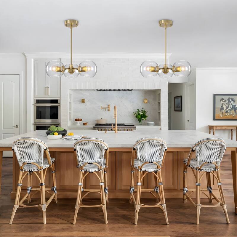 Starsky 3-Light Modern Clear Glass Sputnik Chandelier