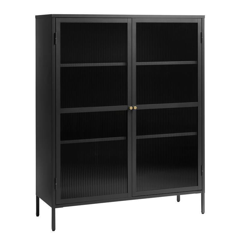 Rye Studio Brianne Modern Metal & Glass 55" Display Cabinet