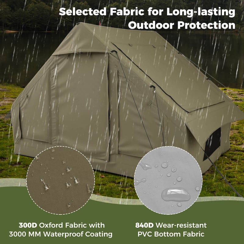 Costway 4-6 People Inflatable Tent with 4 Mesh Screen Windows 2 Doors - See Details