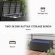 preview thumbnail 4 of 7, Outsunny Outdoor Wicker Storage Bench Deck Box, PE Rattan Patio Furniture Pool Storage Bin Container