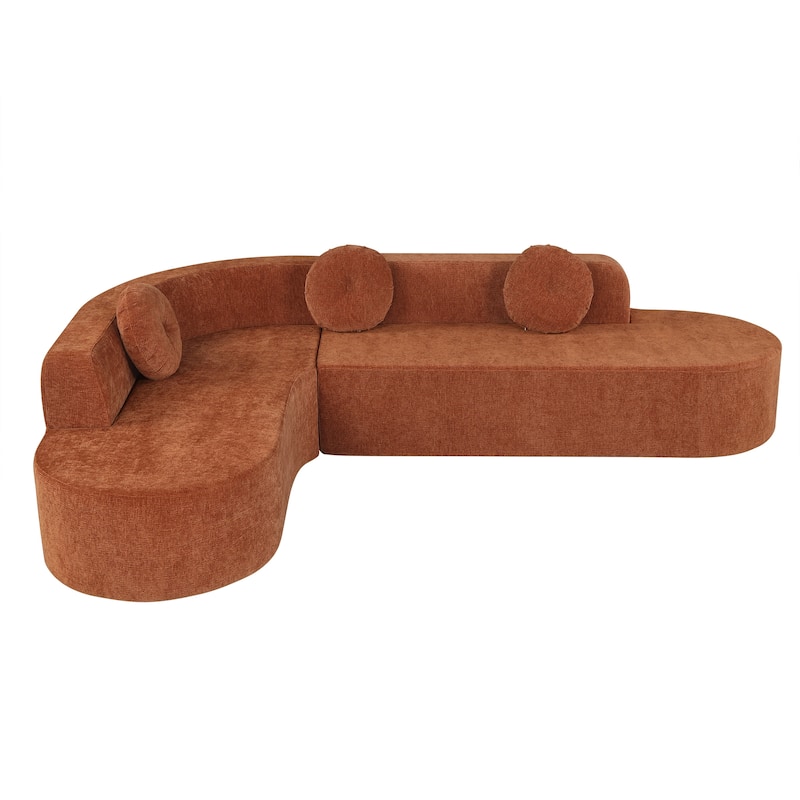 Christopher Knight Home - Mirod 122'' Extra Large Sectional Sofa with Elegant Curved Design and Plush Round Cushions