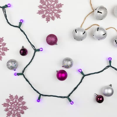 LED G12 Berry Faceted Christmas Lights - Purple - 15.9' Green Wire - 50ct