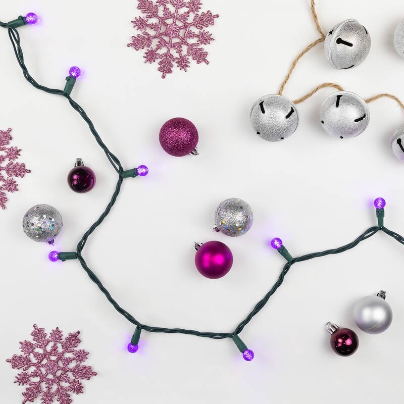 LED G12 Berry Mini Christmas Lights - Purple - 15.9' - Green Wire - 50ct