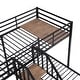 preview thumbnail 8 of 16, Metal Twin over Twin & Twin Bunk Bed, Triple Bunk Bed with Storage Shelves Staircase