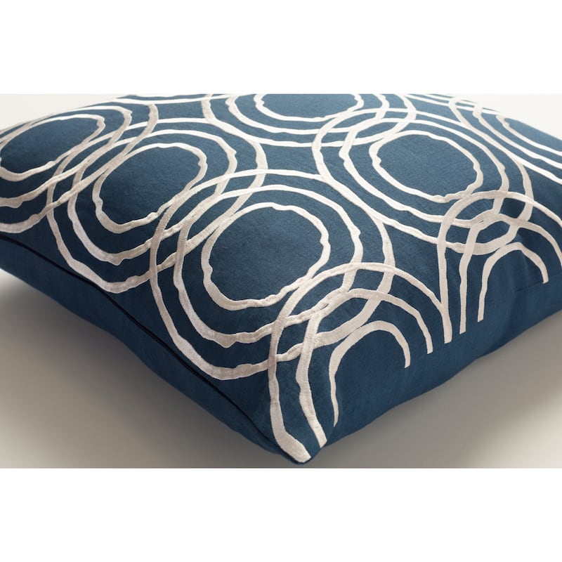 Decorative Steyning Navy 18-inch Throw Pillow Cover