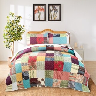 Greenland Home Set Copripiumino King Size Renee Upcycle - Cotone Patchwork Riciclato 3 Pezzi