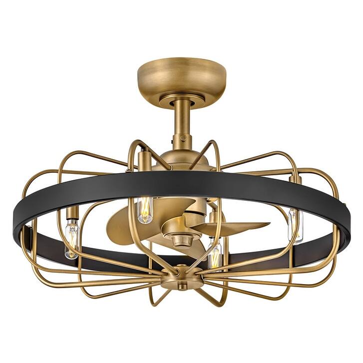 Hinkley Lighting 905022F-LIA Eli 22" Wide 3 Blade 4 Light Smart - Heritage Brass / Matte Black