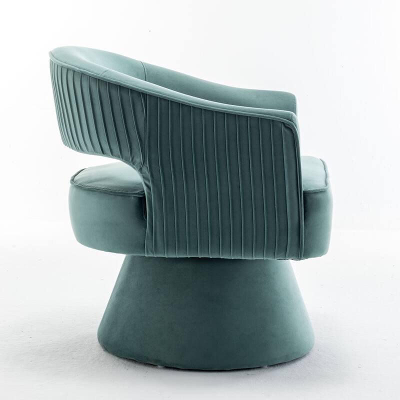 SEYNAR Modren Velvet 360 Degree Swivel Accent Arm Barrel Chair Set of 2 for Living Room