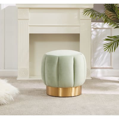 SAFAVIEH Couture Maxine Channel Tufted Ottoman - 18.9" W x 18.9" L x 18.5" H