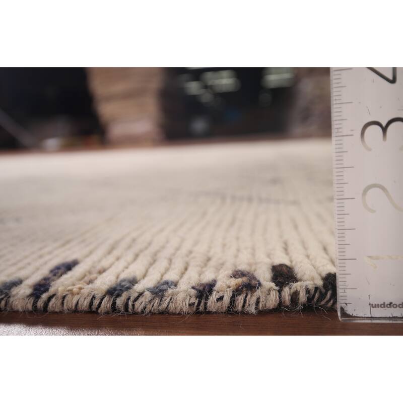 Earth Tone Moroccan Area Rug Hand-Knotted Wool Carpet - 6'0"x 9'7"