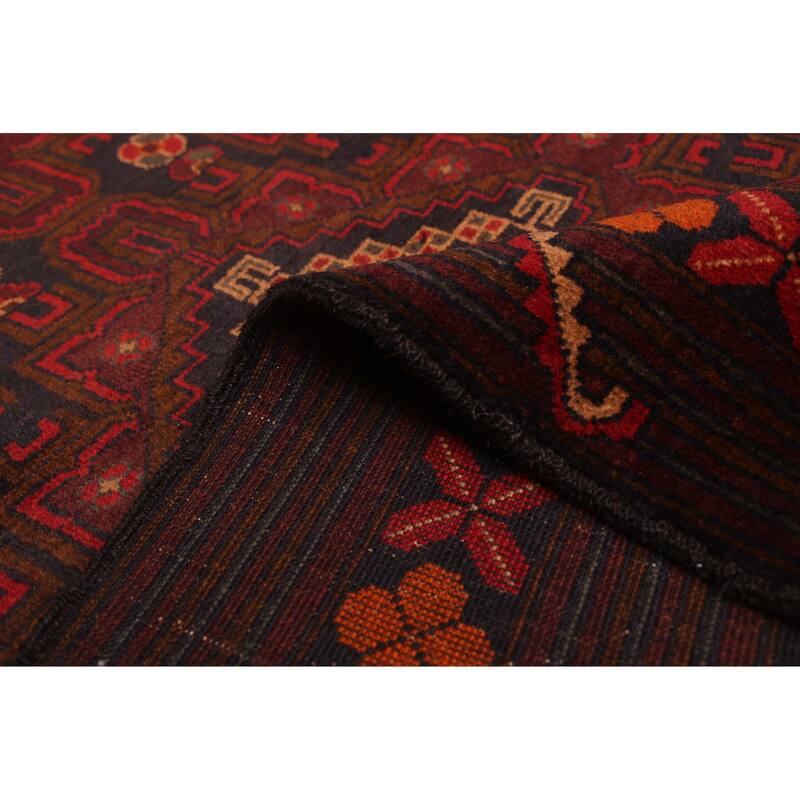 ECARPETGALLERY Hand-knotted Teimani Dark Red Wool Rug - 3'11 x 6'9