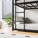 preview thumbnail 4 of 11, Twin Over Twin Over Twin Metal Triple Bunk Bed with Two Attached Ladders