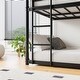 preview thumbnail 4 of 11, Twin Size Metal Platform Frame, Two Attached Ladders, Easy Access Guard-Rail, for Kids, Bedroom