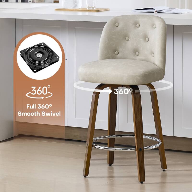 26"/29" Swivel Bar Stools/ Counter Stool with Bentwood Legs