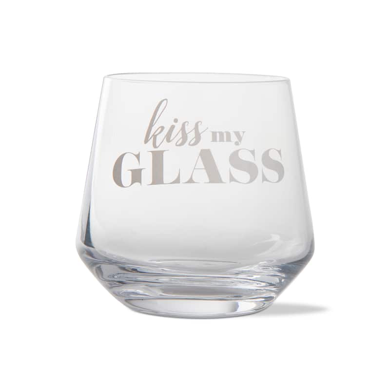 Kiss My Glass Stemless Drinks Glass - Clear, 12 oz