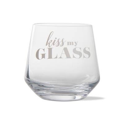 Kiss My Glass Stemless Drinks Glass - Clear, 12 oz