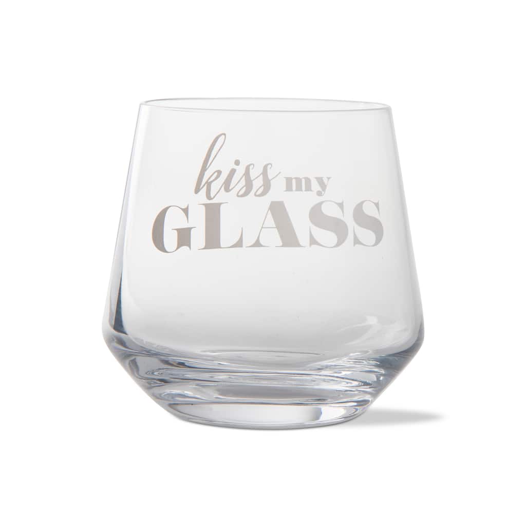 Kiss My Glass Stemless Drinks Glass - Clear, 12 oz