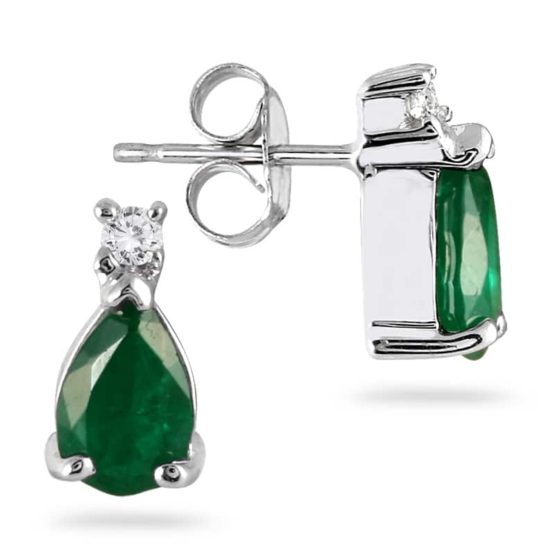 Marquee 14K White Gold Pear-shaped Emerald Earrings