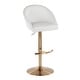 preview thumbnail 69 of 84, Porch & Den Livesey High Back Adjustable Bar Stool with Rounded T Footrest (Set of 2) White Faux Leather/Gold Metal
