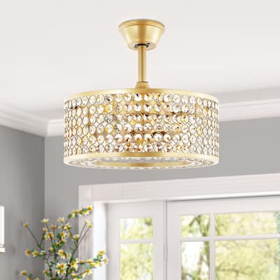 GetLedel 18-inch Caged Crystal Ceiling Fan with Remote