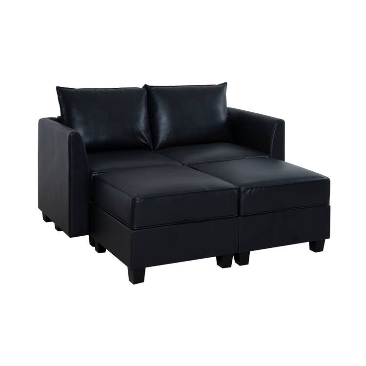 Modern DIY Convertible Modular Sectional Sofa Collection with Loveseat, Sofa, and Ottomans