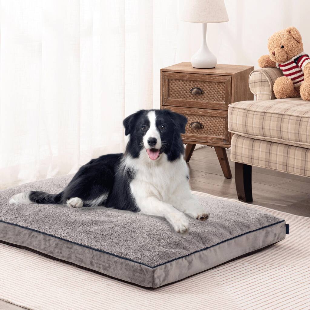 Subrtex Ultra Plush Memory Foam Dog Bed Pet Pillow with Removable Washable Cover