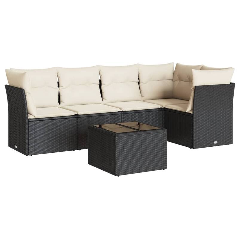 vidaXL Garden Sofa Set Black, Cream white - 21.7 x 21.7 x 14.6