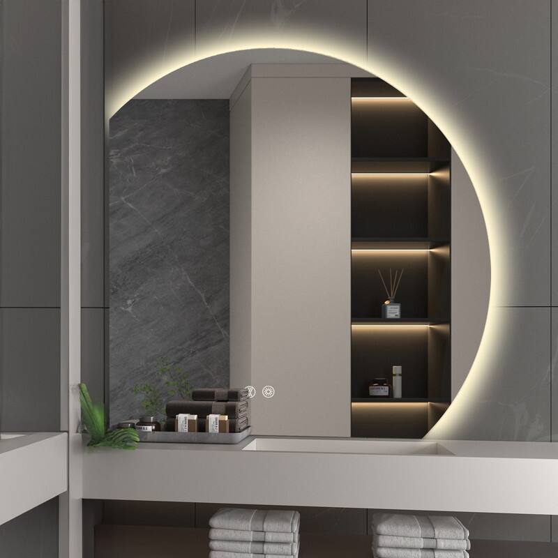 Yulika Irregular LED Mirror for Bathroom with Front Light and Backlit with Dimmable 3 Light Modes